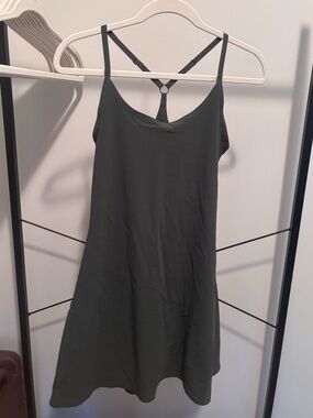 Outdoor Voices Olive Green Exercise Dress with Built in Shorts